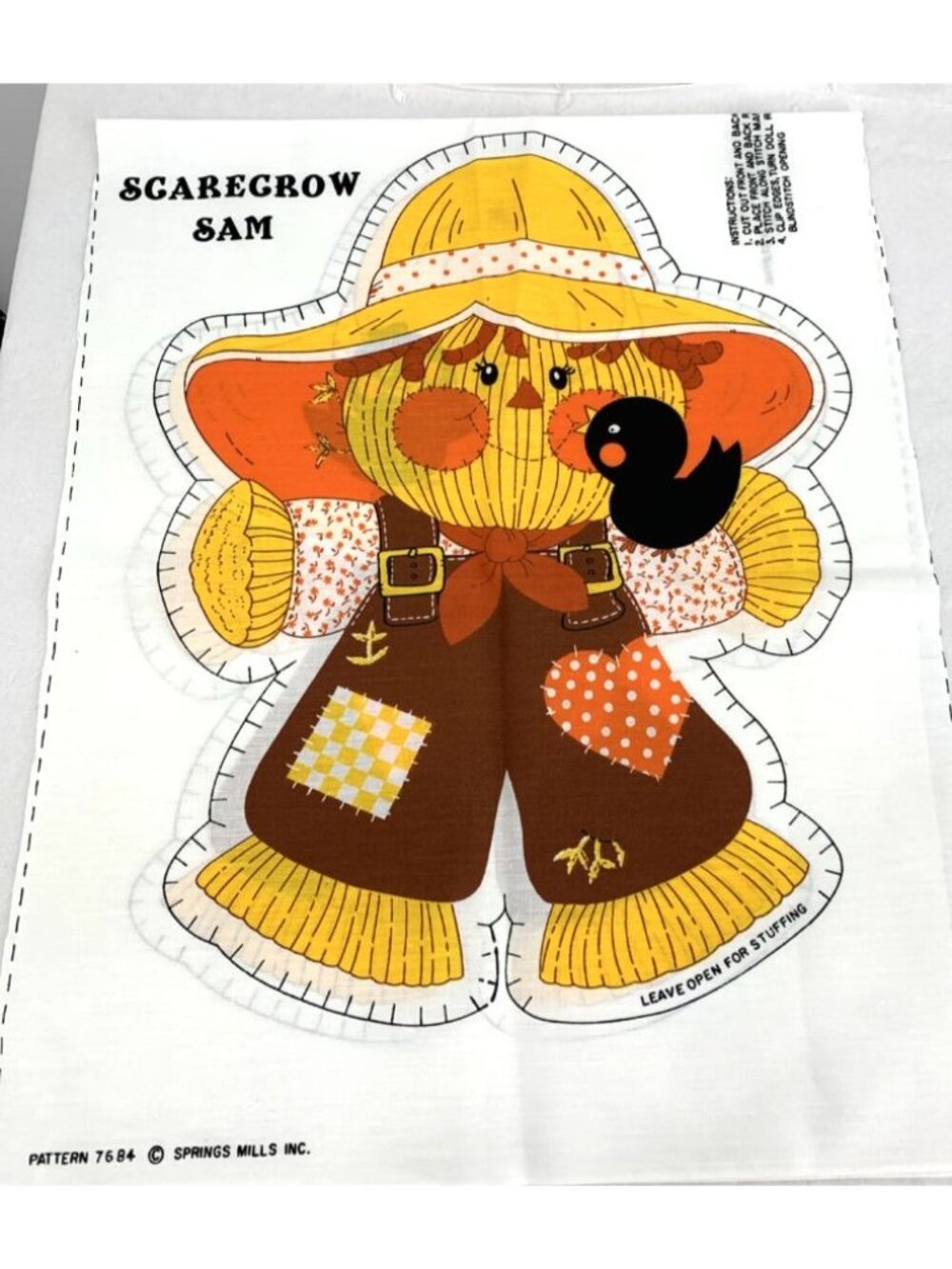 Halloween Pillow Fabric Panels Cut & Sew Stitch Witch Jack O Lantern Scarecrow - Picture 3 of 5